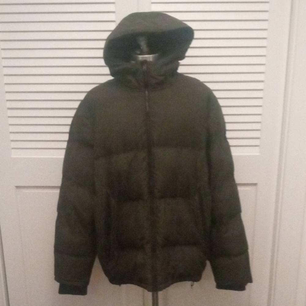 Champion Men's Dark Gray Hooded Puffer Jacket